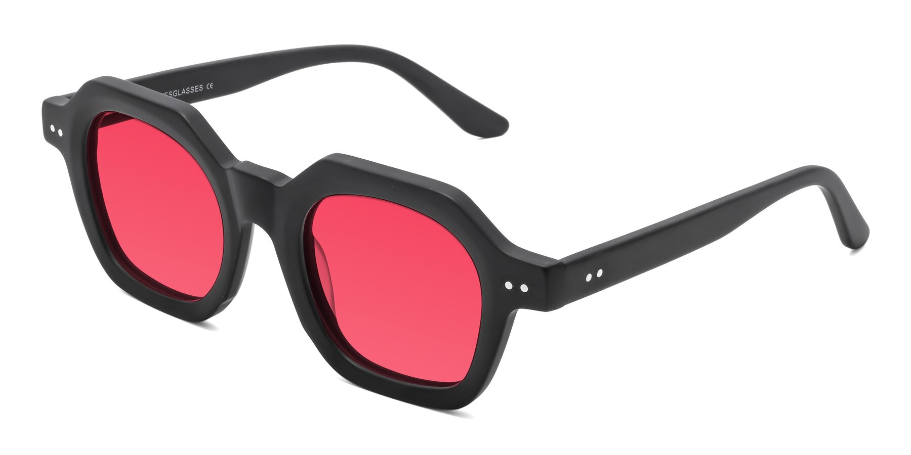 Angle of Vector in Matte Black with Red Tinted Lenses