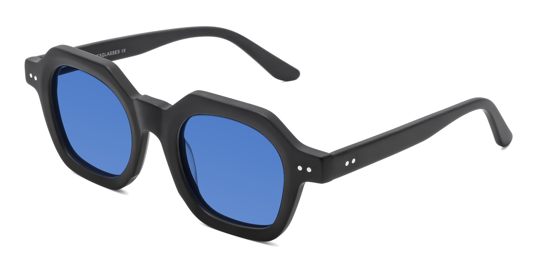 Angle of Vector in Matte Black with Blue Tinted Lenses