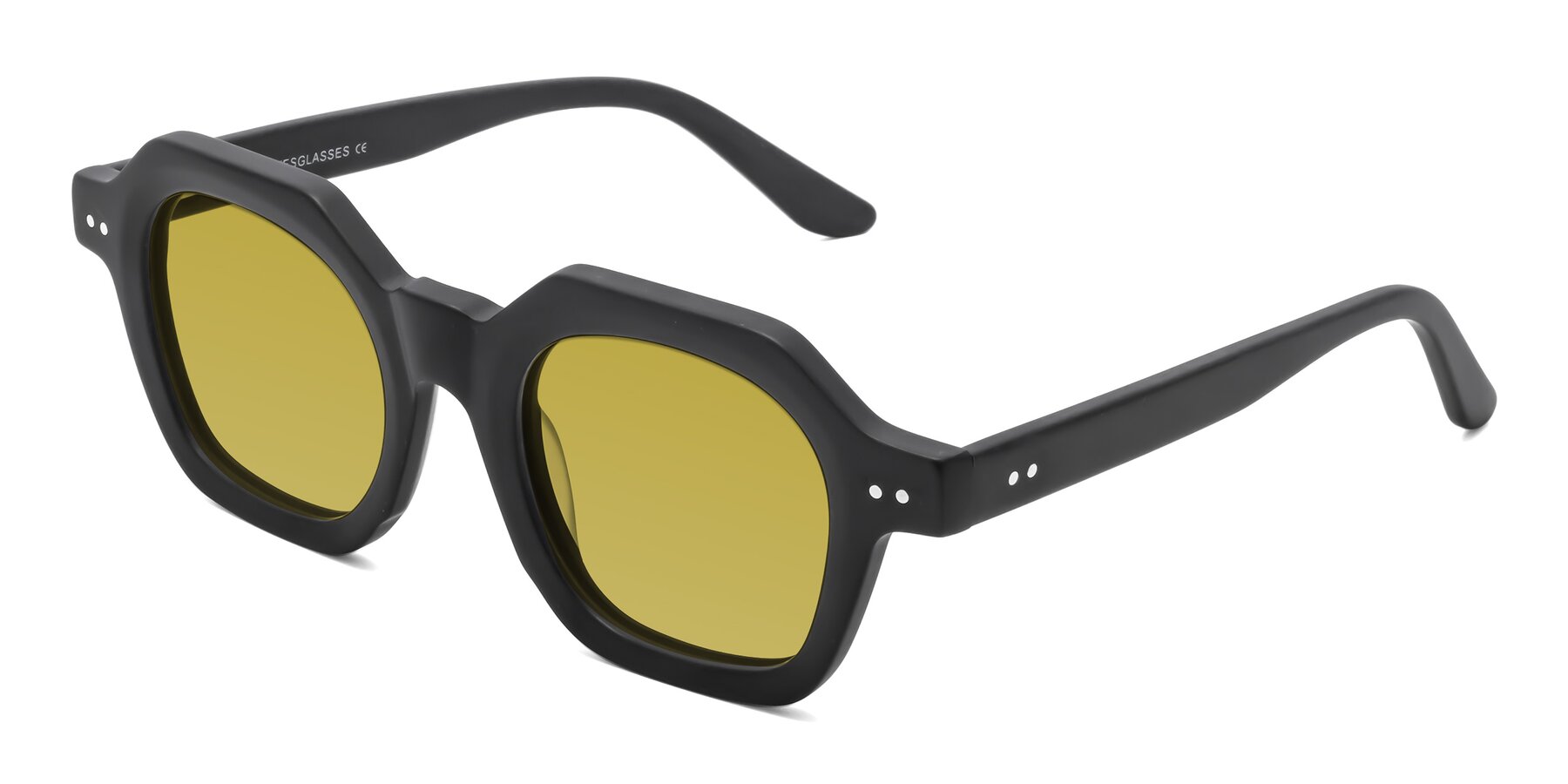 Angle of Vector in Matte Black with Champagne Tinted Lenses