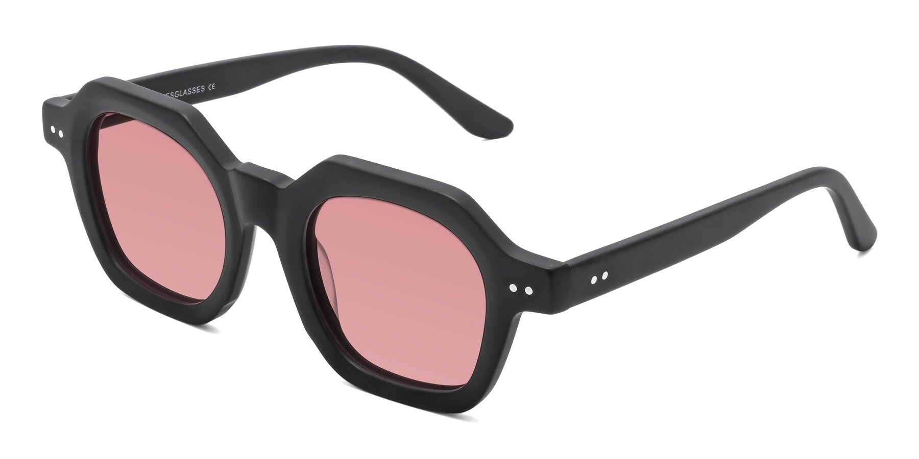 Angle of Vector in Matte Black with Medium Garnet Tinted Lenses