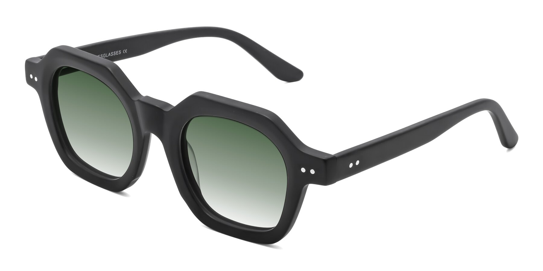 Angle of Vector in Matte Black with Green Gradient Lenses