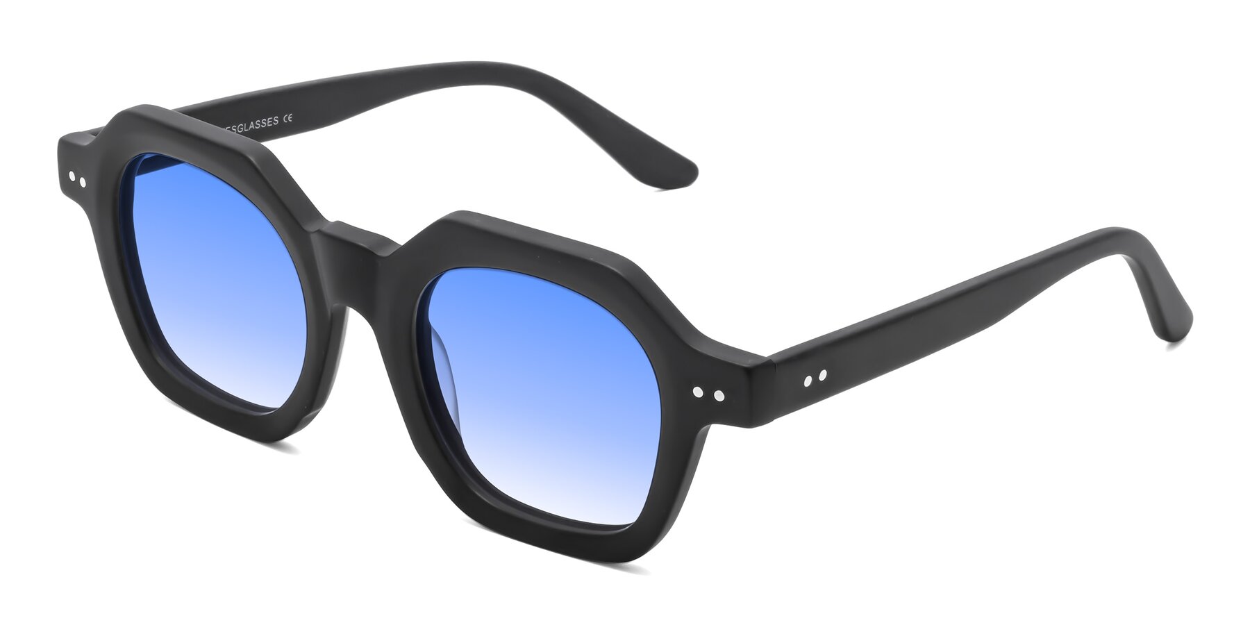 Angle of Vector in Matte Black with Blue Gradient Lenses