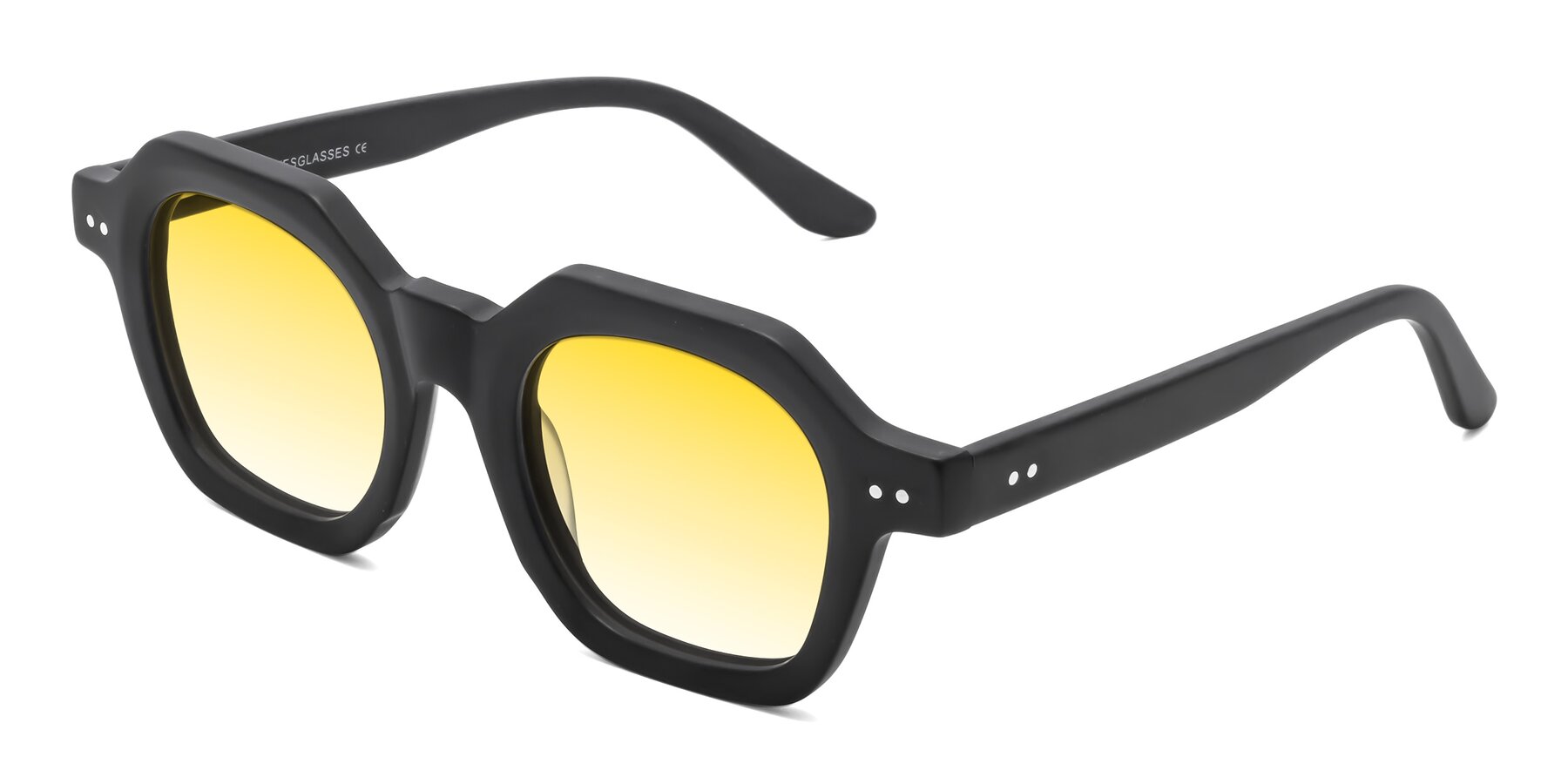 Angle of Vector in Matte Black with Yellow Gradient Lenses