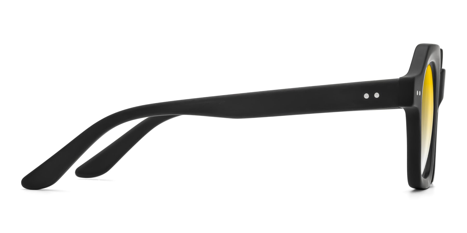 Side of Vector in Matte Black with Yellow Gradient Lenses