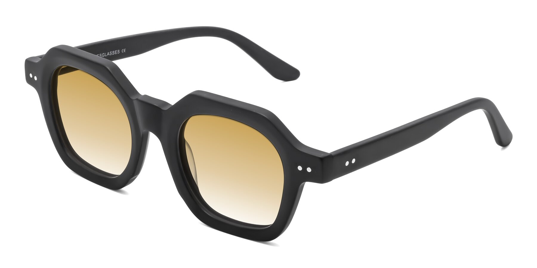 Angle of Vector in Matte Black with Champagne Gradient Lenses