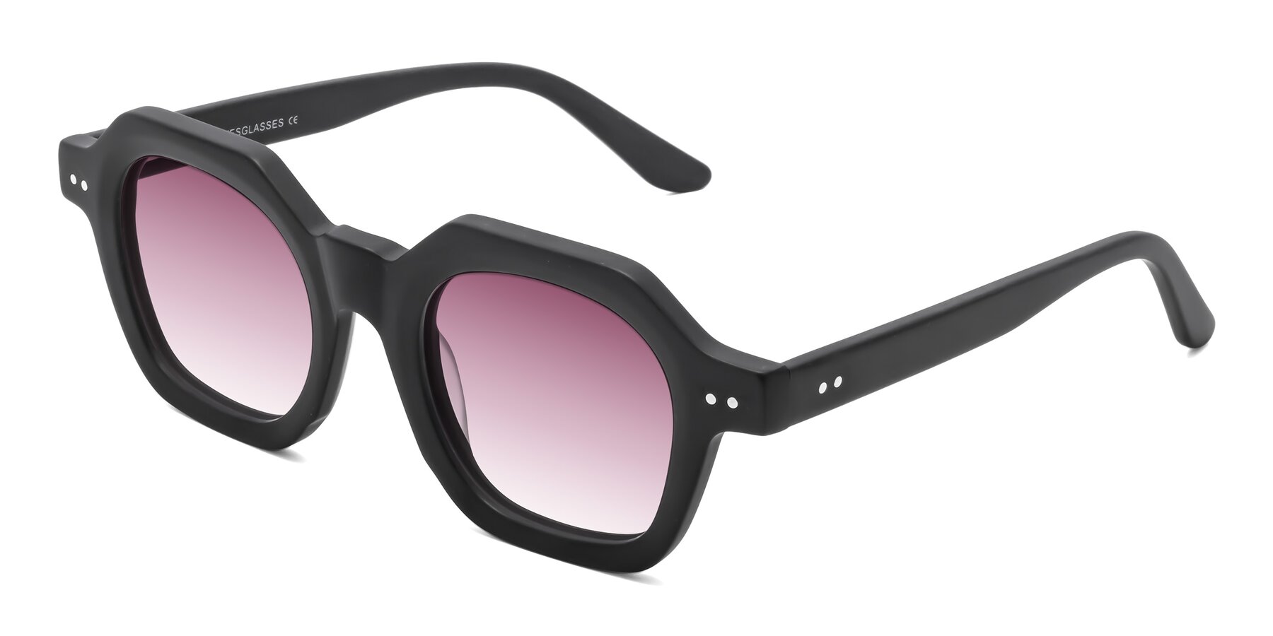 Angle of Vector in Matte Black with Wine Gradient Lenses