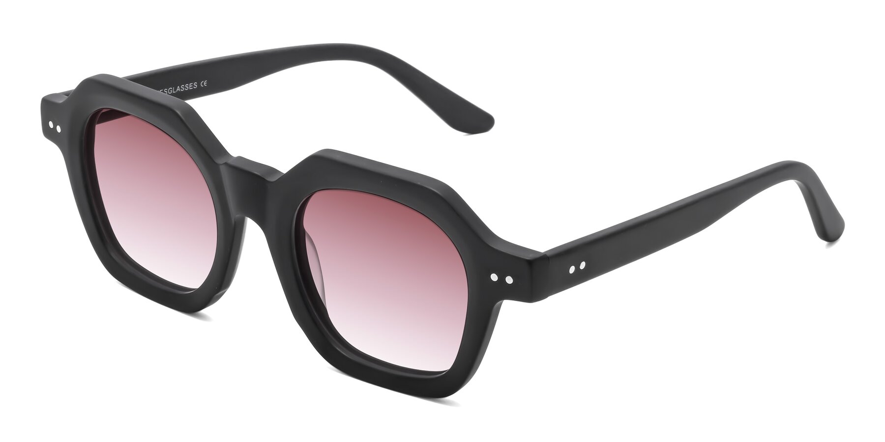 Angle of Vector in Matte Black with Garnet Gradient Lenses