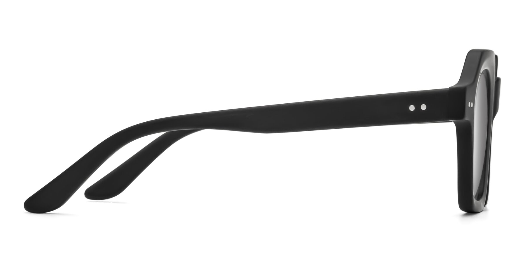 Side of Vector in Matte Black with Silver Mirrored Lenses