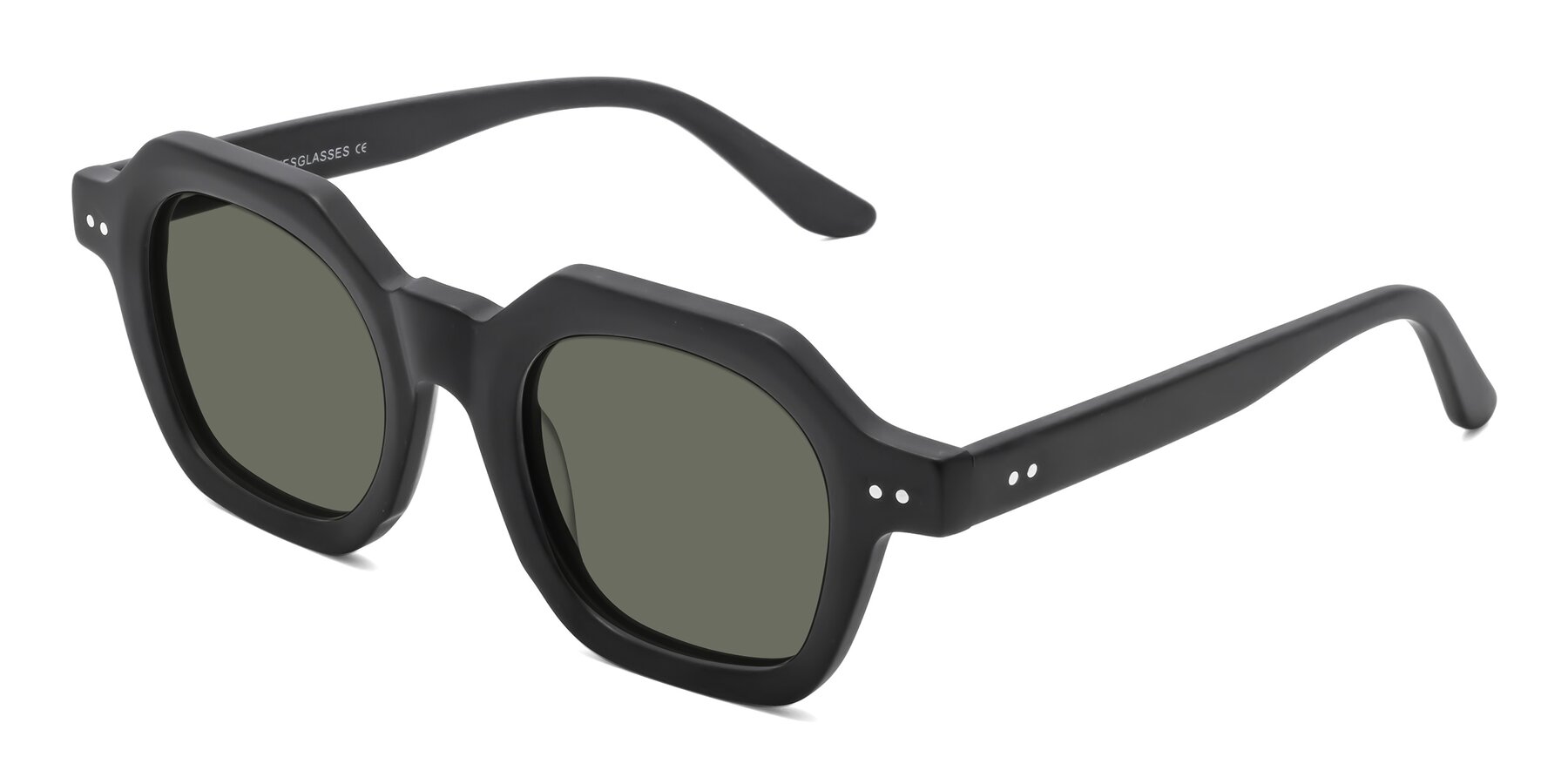 Angle of Vector in Matte Black with Gray Polarized Lenses