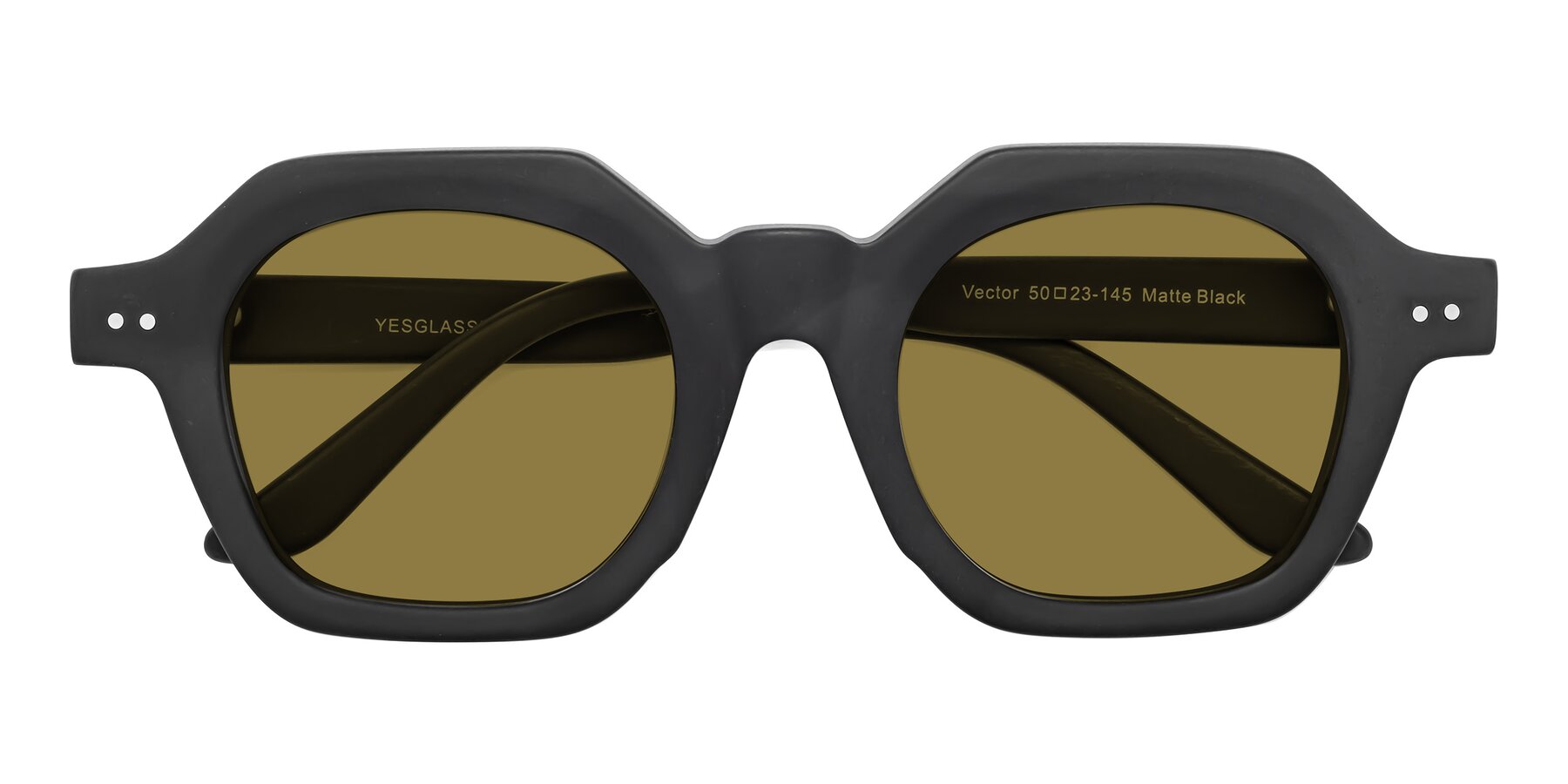 Folded Front of Vector in Matte Black with Brown Polarized Lenses