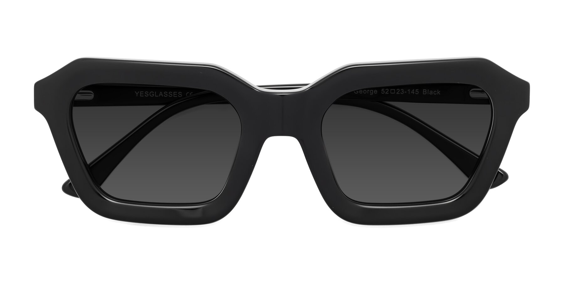 Folded Front of George in Black with Gray Tinted Lenses