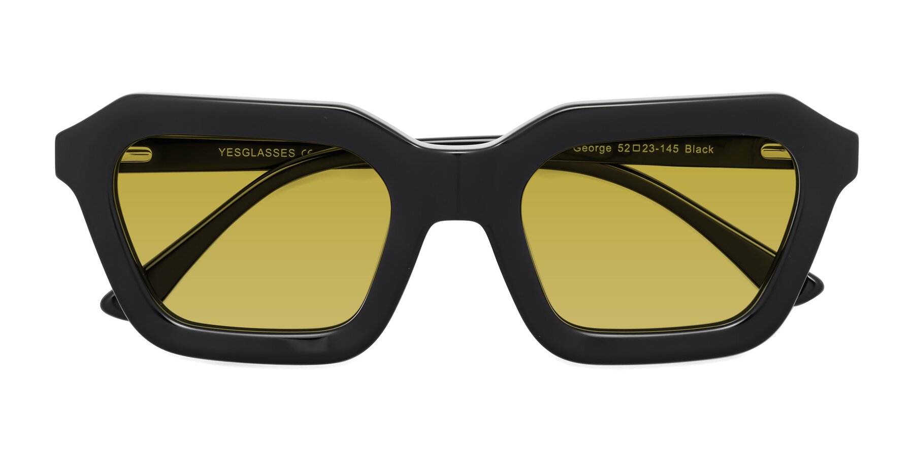 Folded Front of George in Black with Champagne Tinted Lenses