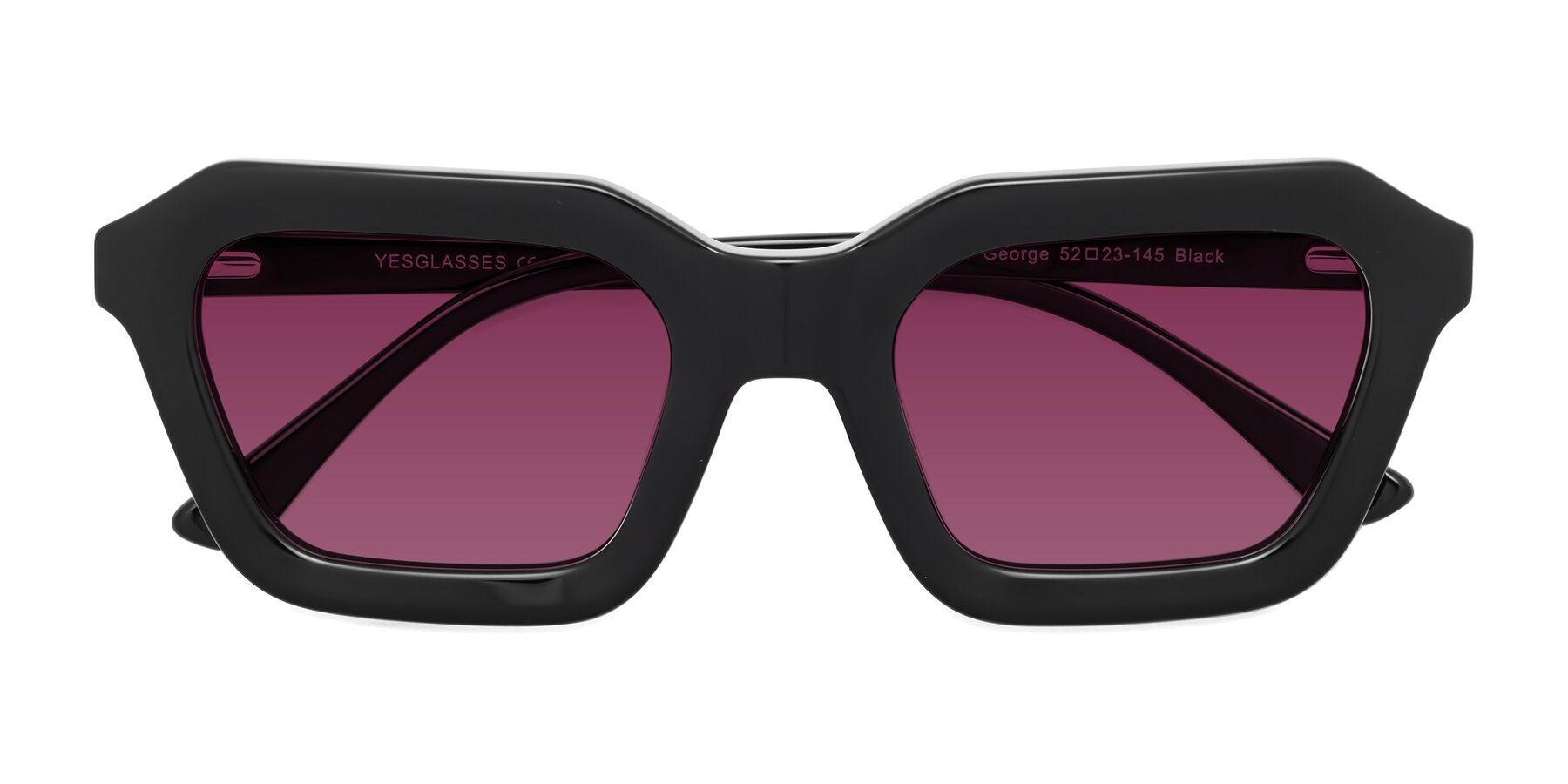 Folded Front of George in Black with Wine Tinted Lenses