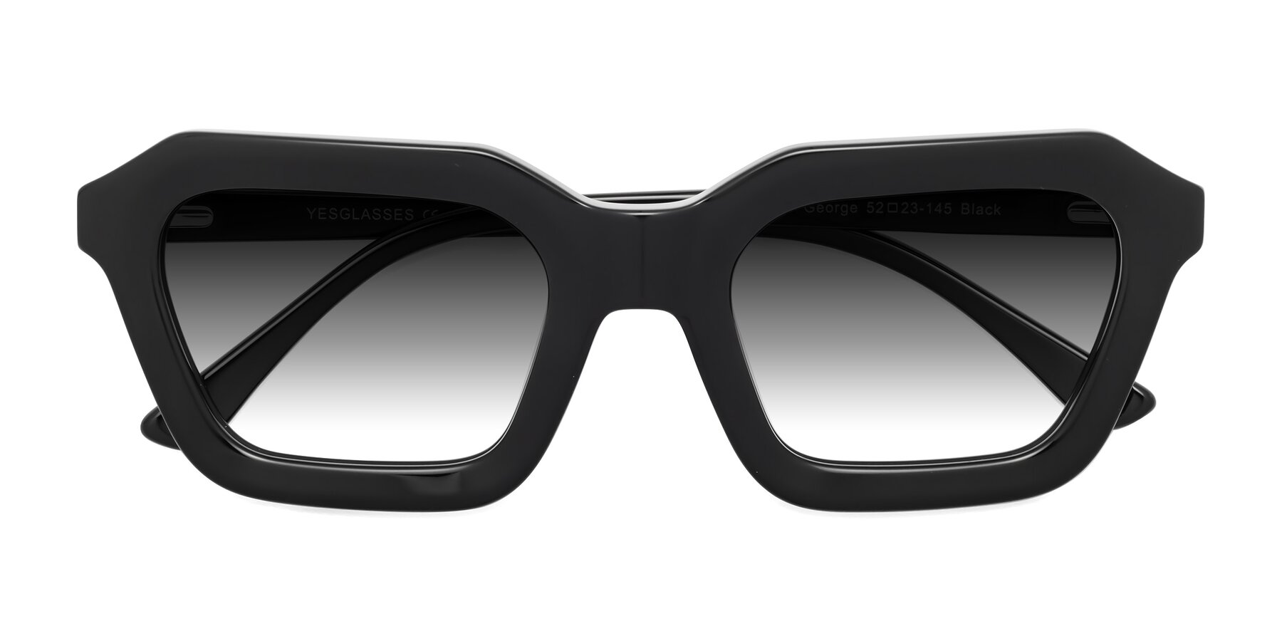 Folded Front of George in Black with Gray Gradient Lenses
