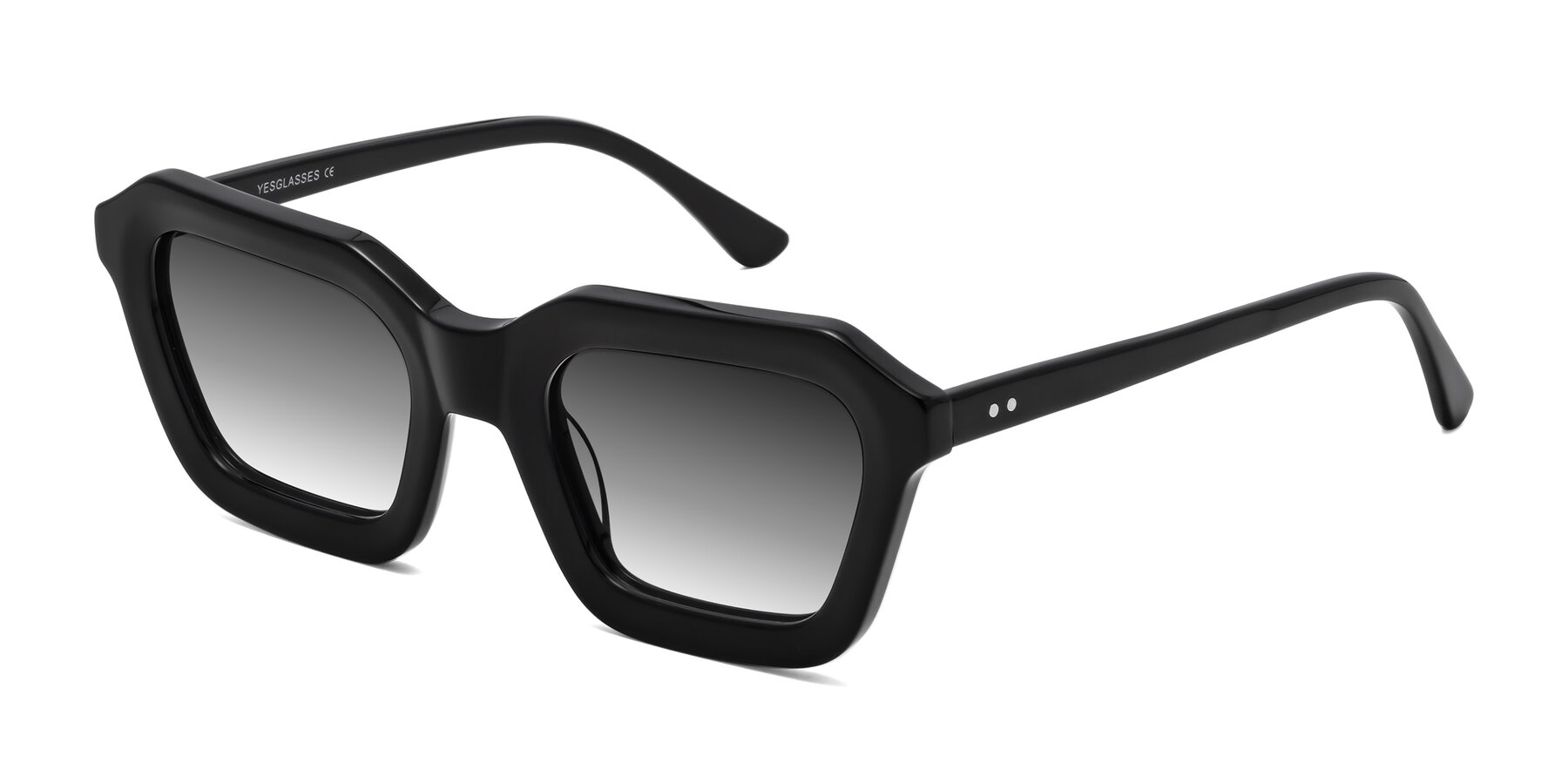 Angle of George in Black with Gray Gradient Lenses