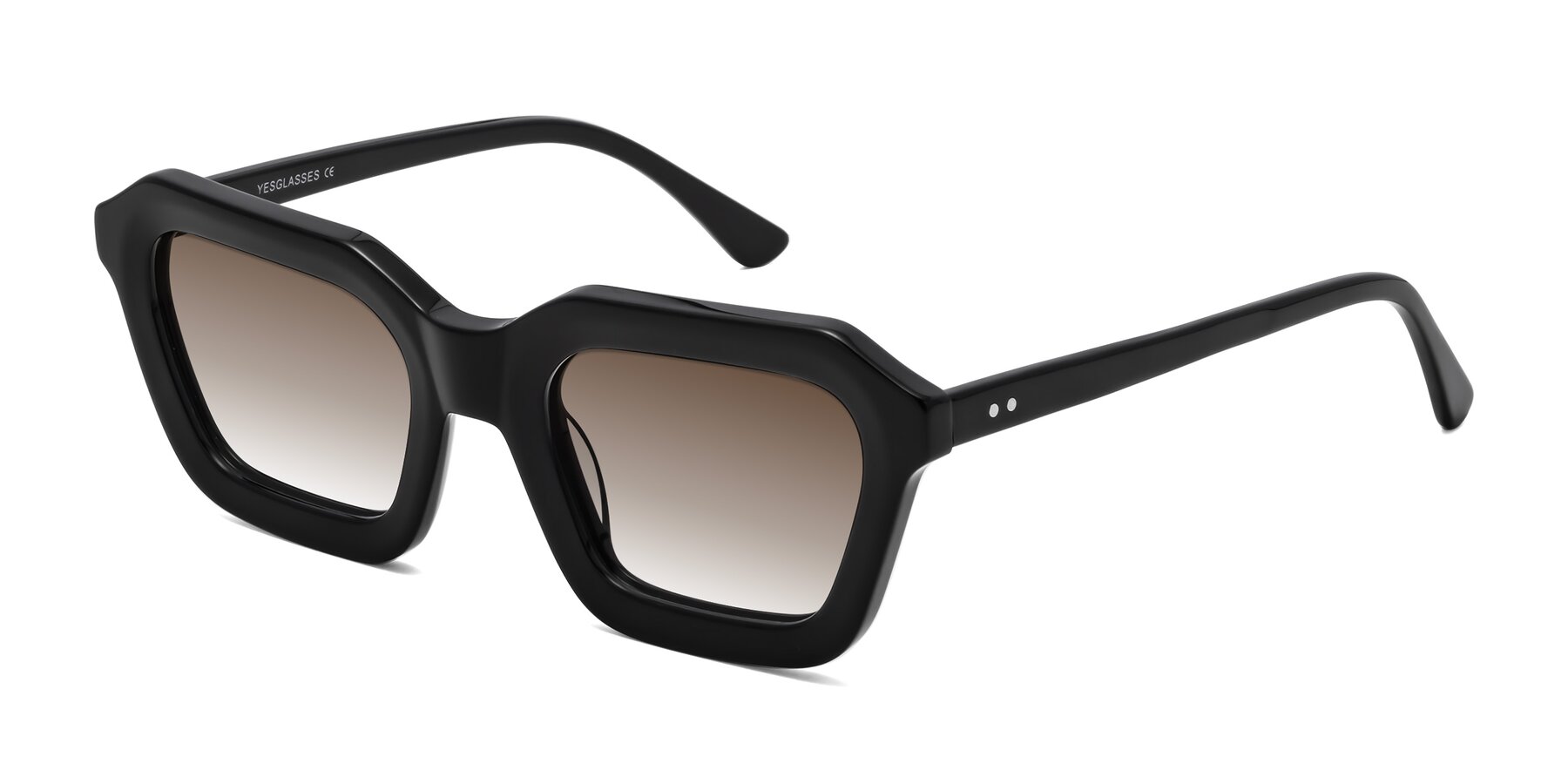 Angle of George in Black with Brown Gradient Lenses