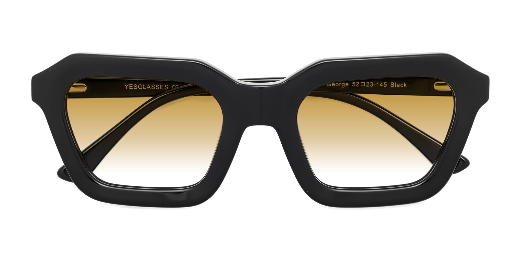 Folded Front of George in Black with Champagne Gradient Lenses