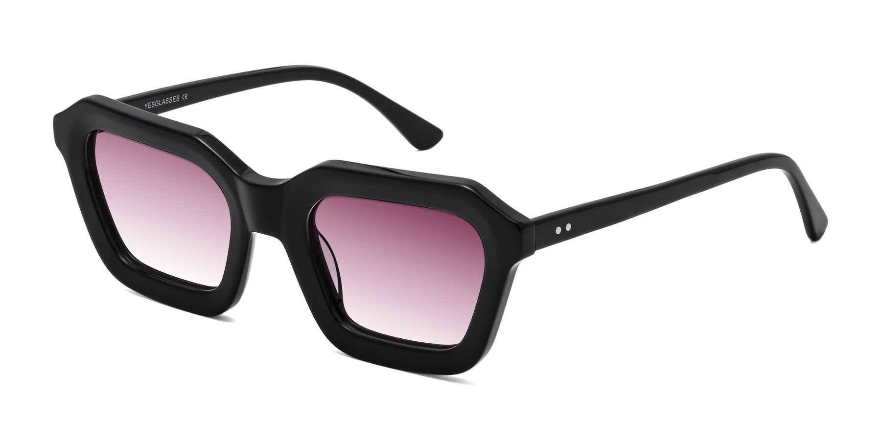 Angle of George in Black with Wine Gradient Lenses