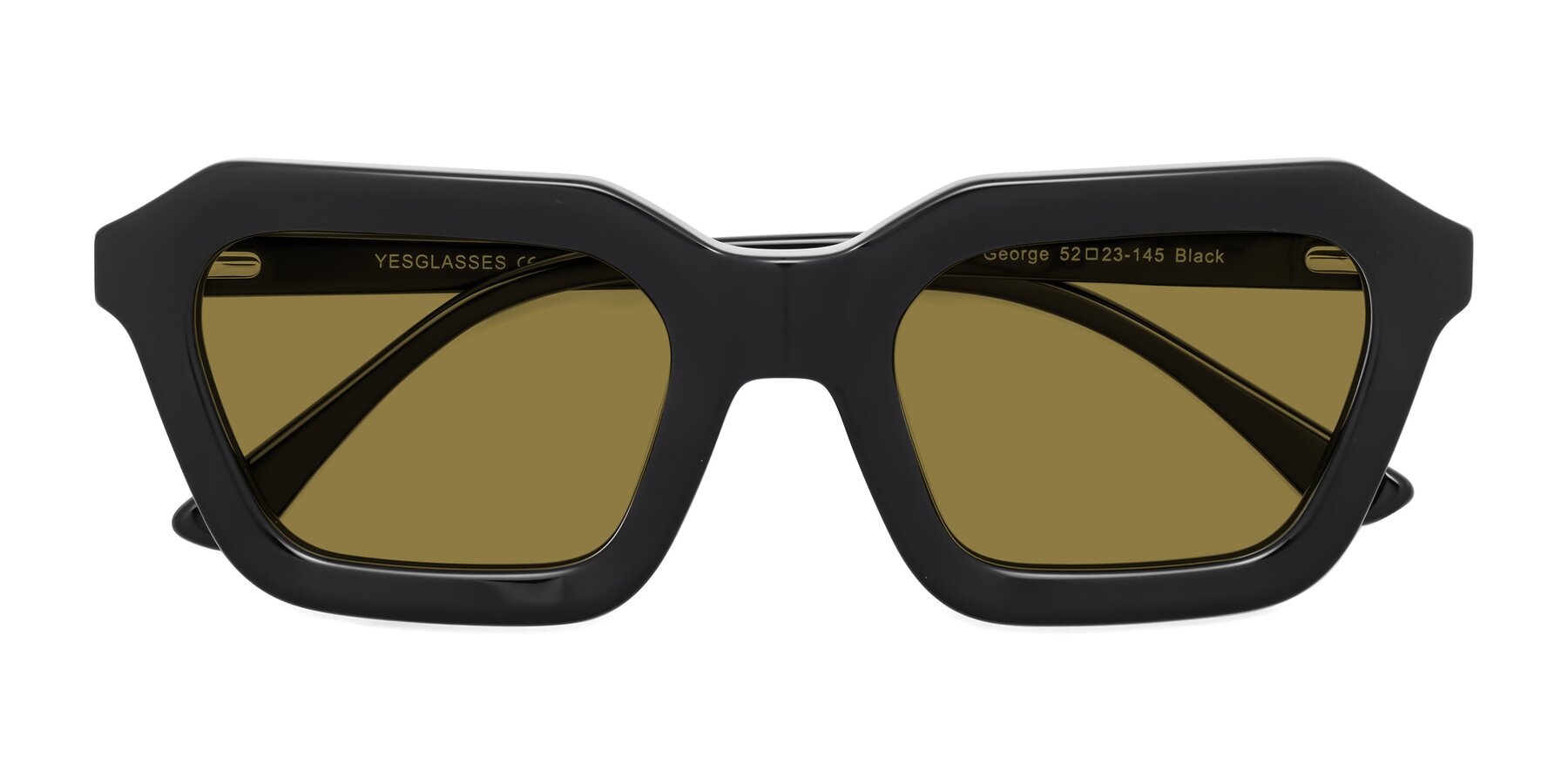 Folded Front of George in Black with Brown Polarized Lenses