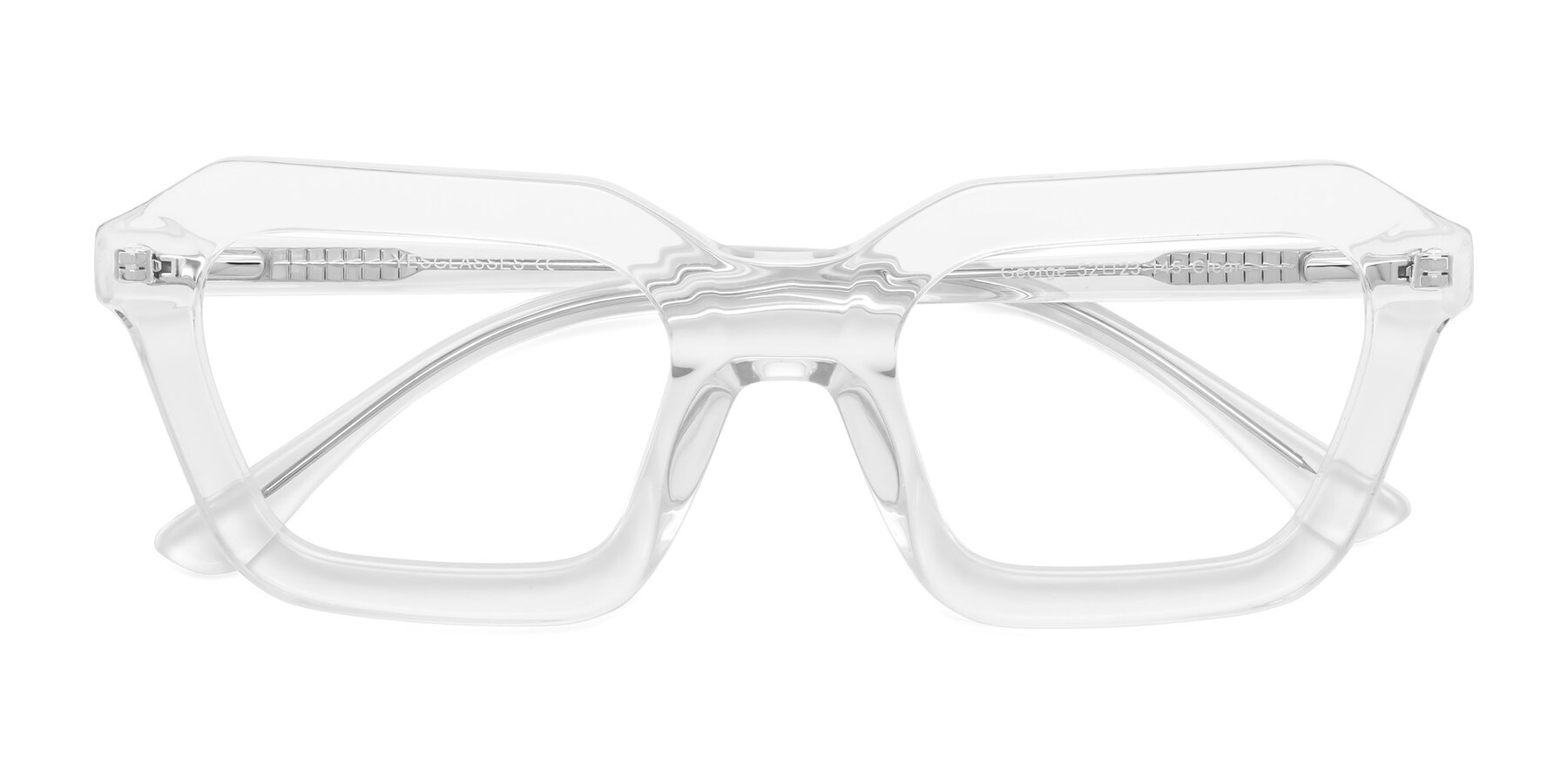 Folded Front of George in Clear with Clear Eyeglass Lenses