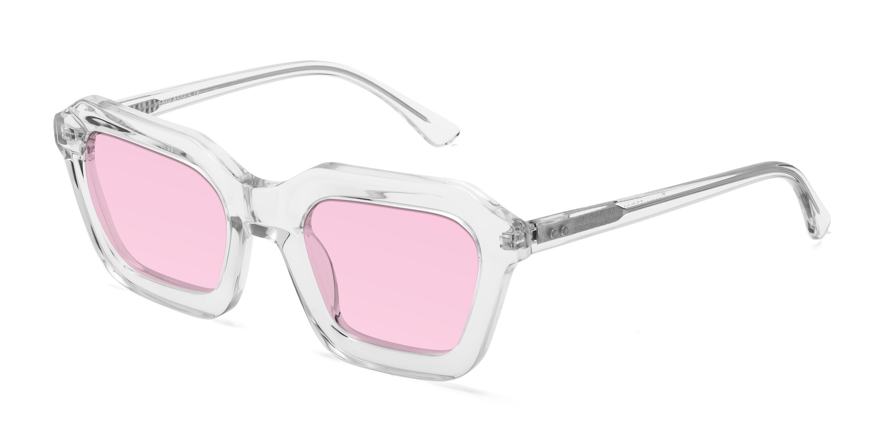 Angle of George in Clear with Light Pink Tinted Lenses