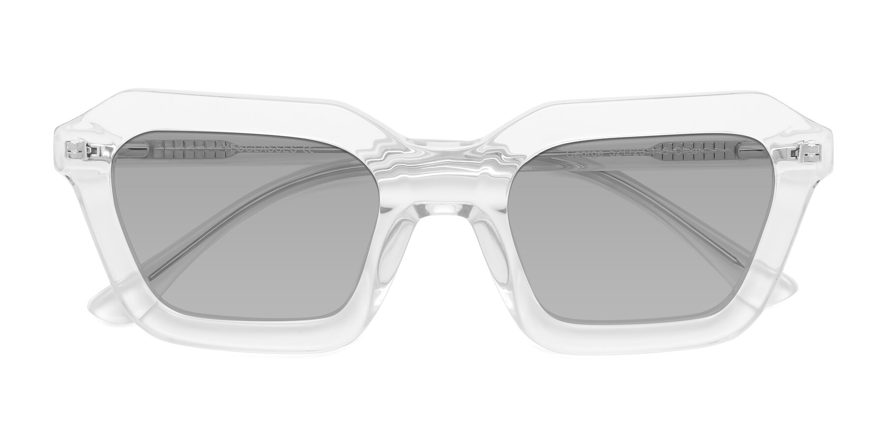 Folded Front of George in Clear with Light Gray Tinted Lenses