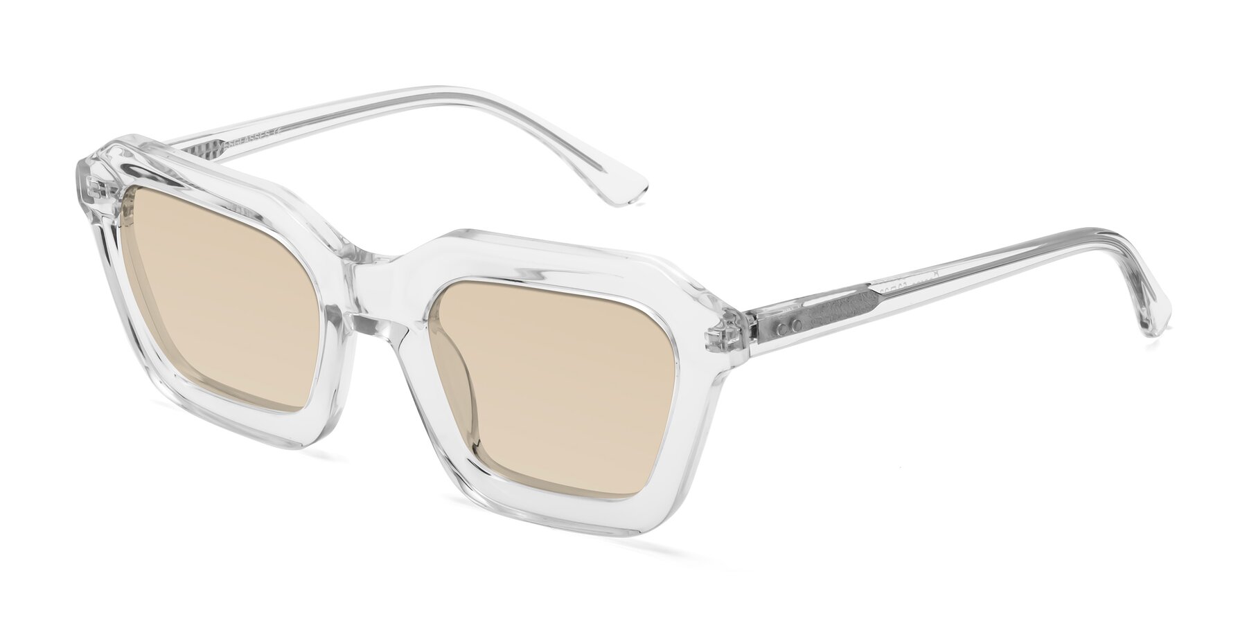 Angle of George in Clear with Light Brown Tinted Lenses