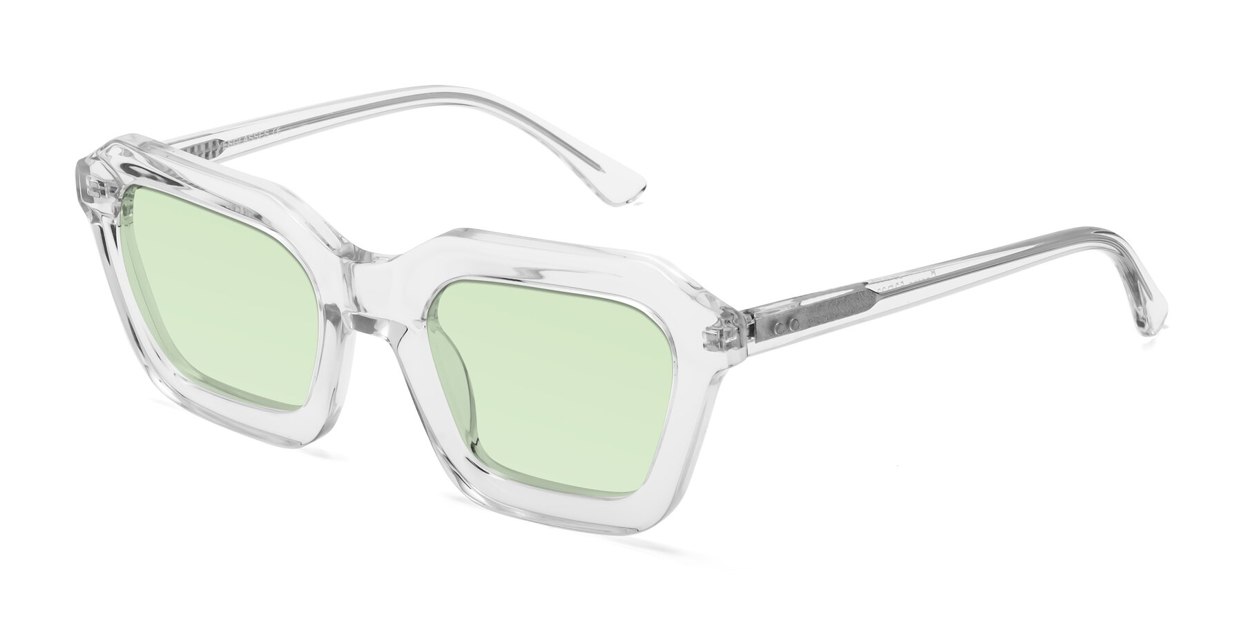 Angle of George in Clear with Light Green Tinted Lenses
