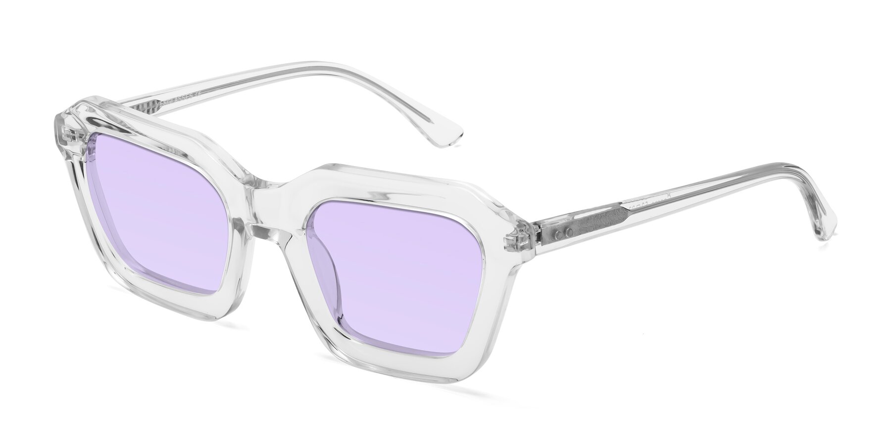 Angle of George in Clear with Light Purple Tinted Lenses