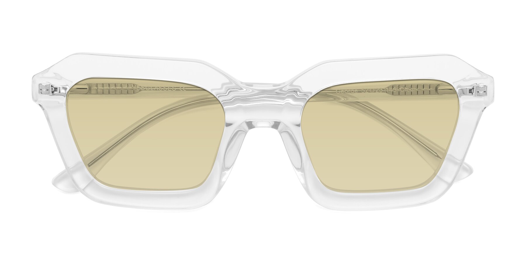 Folded Front of George in Clear with Light Champagne Tinted Lenses
