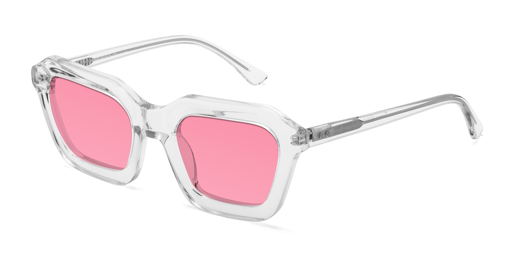 Angle of George in Clear with Pink Tinted Lenses