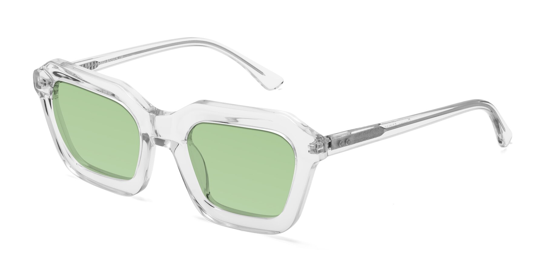 Angle of George in Clear with Medium Green Tinted Lenses