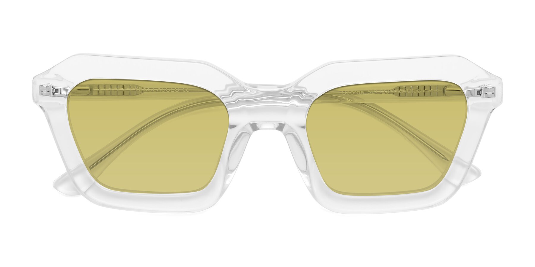 Folded Front of George in Clear with Medium Champagne Tinted Lenses