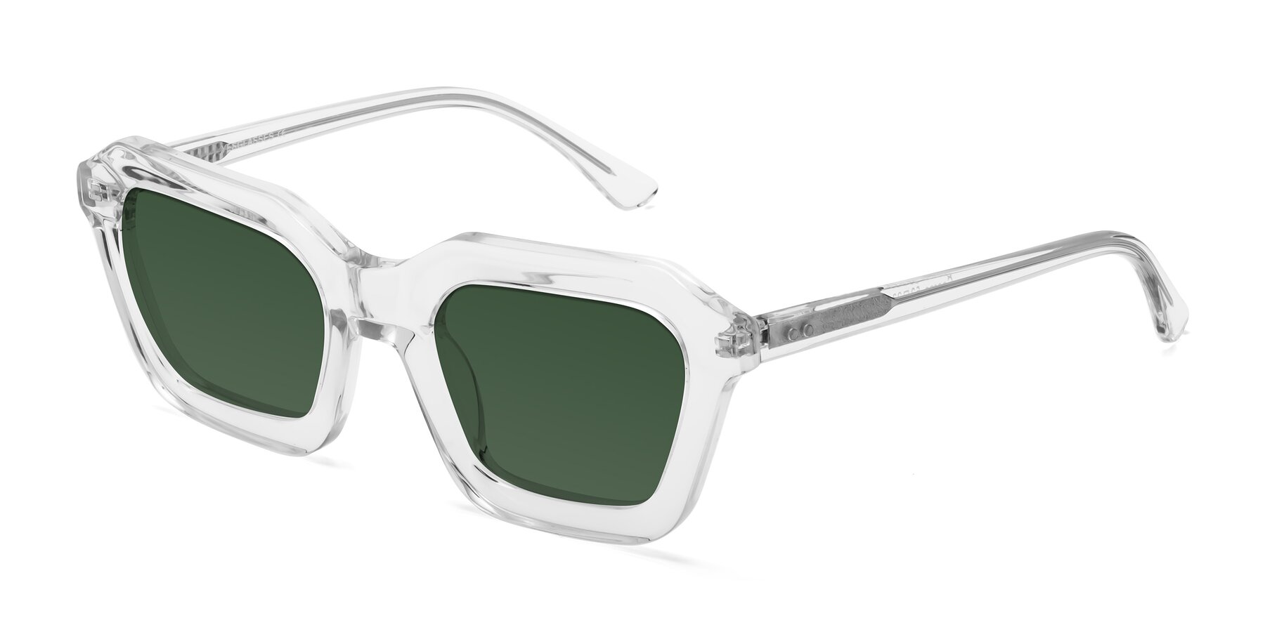 Angle of George in Clear with Green Tinted Lenses