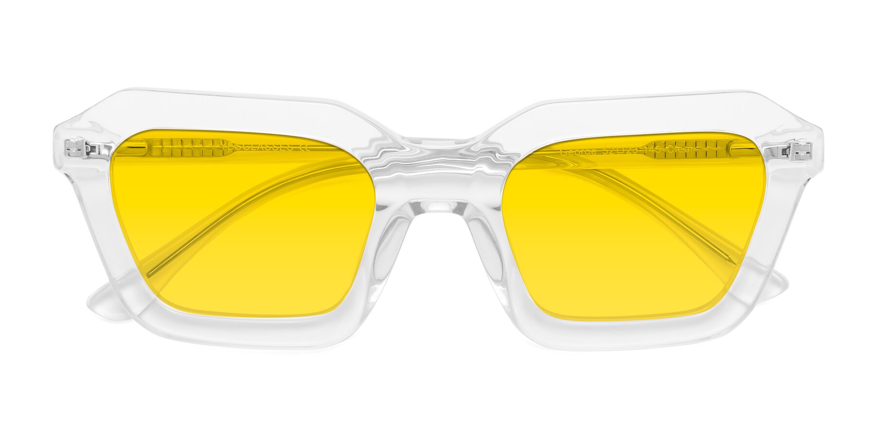 Folded Front of George in Clear with Yellow Tinted Lenses
