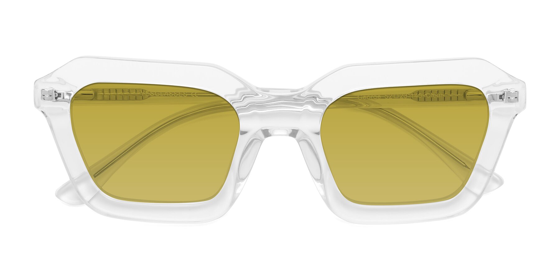 Folded Front of George in Clear with Champagne Tinted Lenses