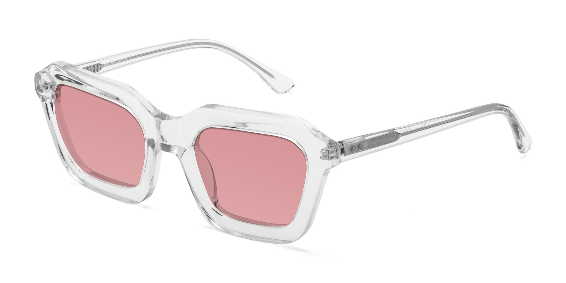 Angle of George in Clear with Medium Garnet Tinted Lenses