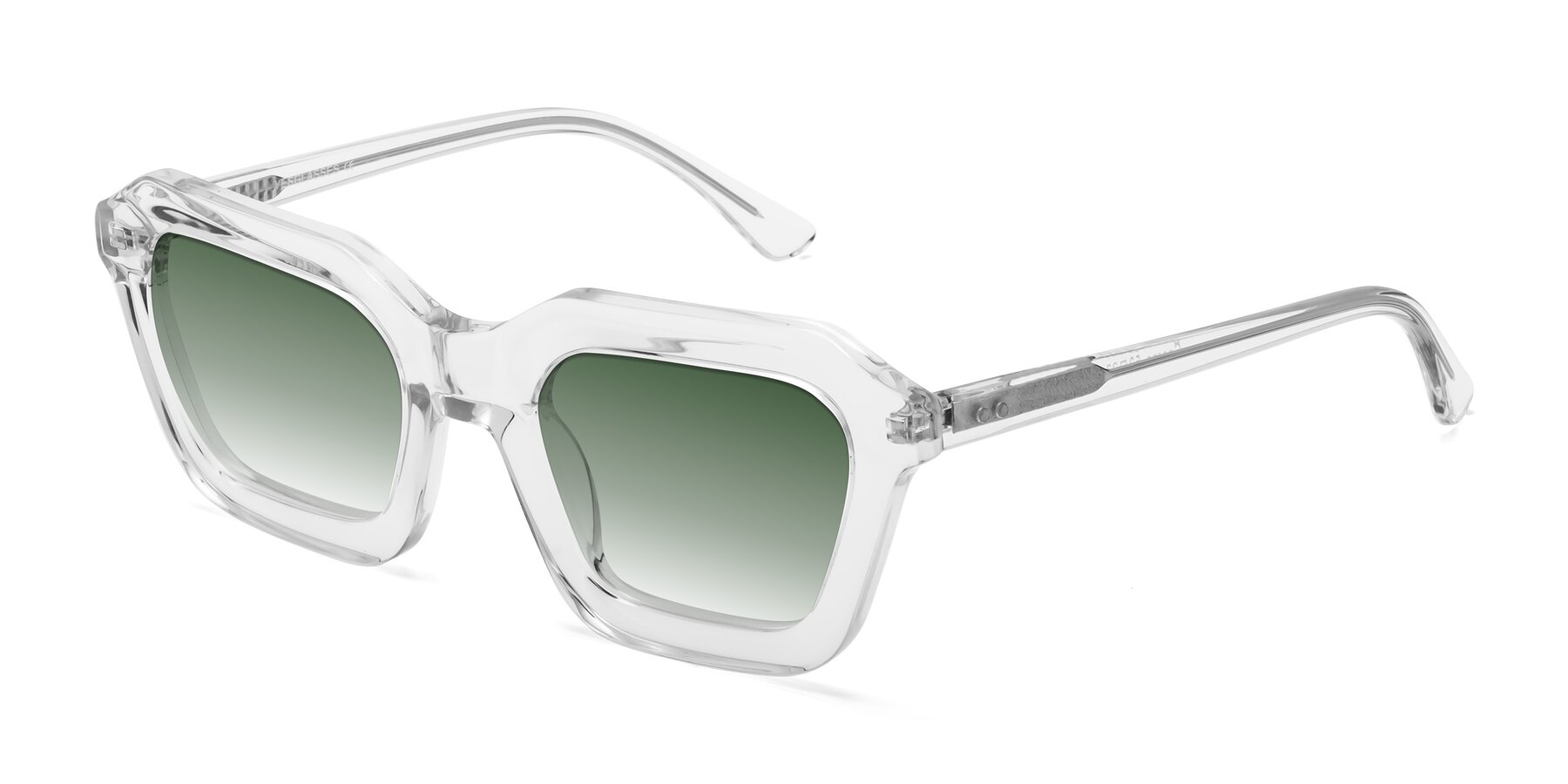 Angle of George in Clear with Green Gradient Lenses