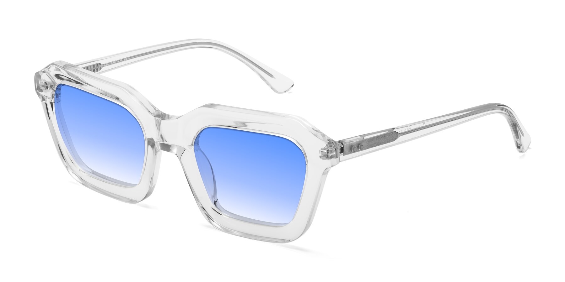 Angle of George in Clear with Blue Gradient Lenses