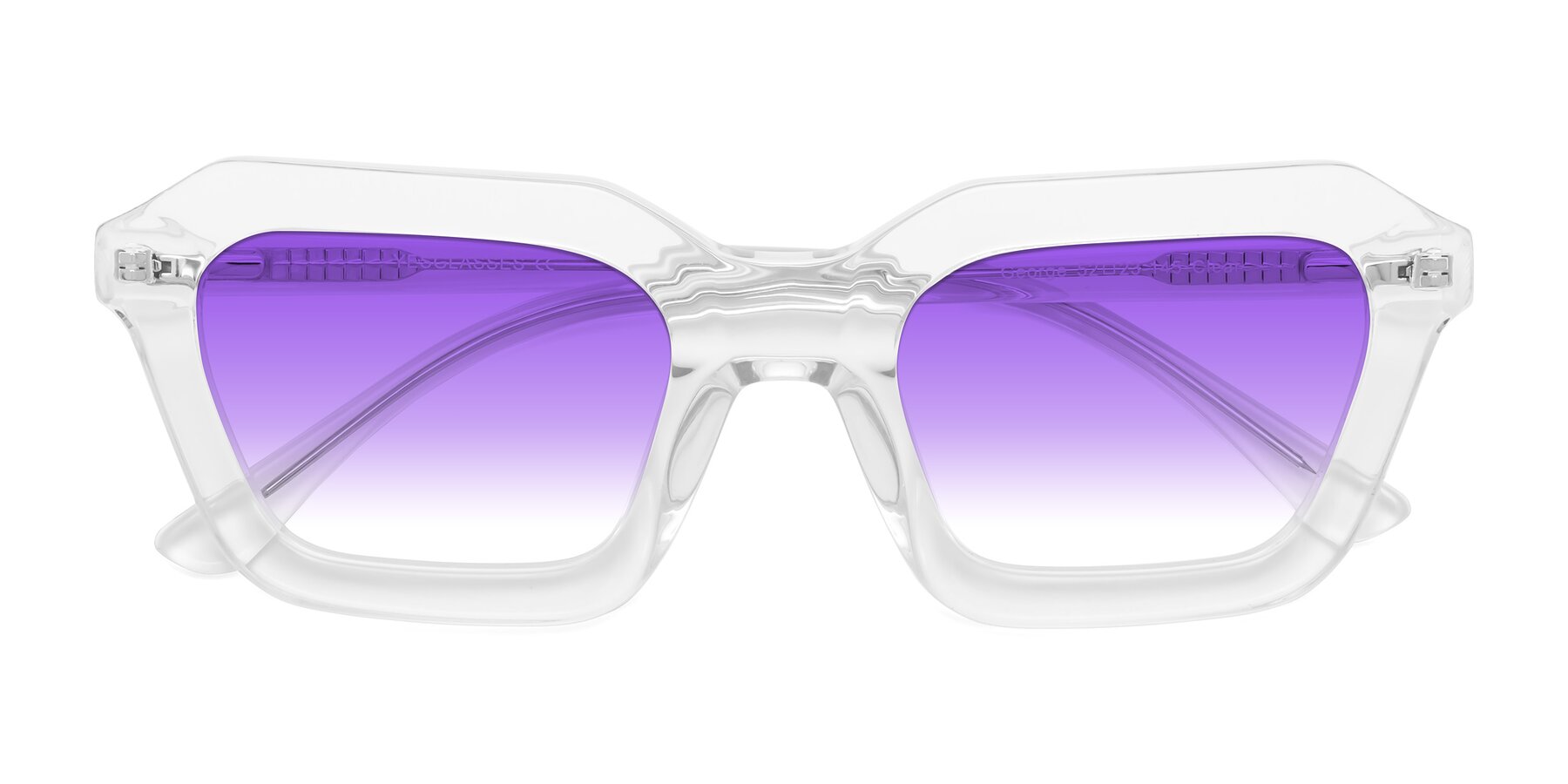 Folded Front of George in Clear with Purple Gradient Lenses