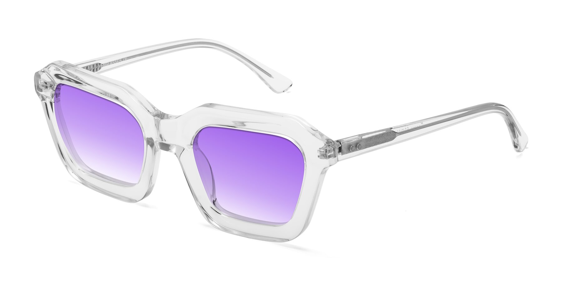 Angle of George in Clear with Purple Gradient Lenses