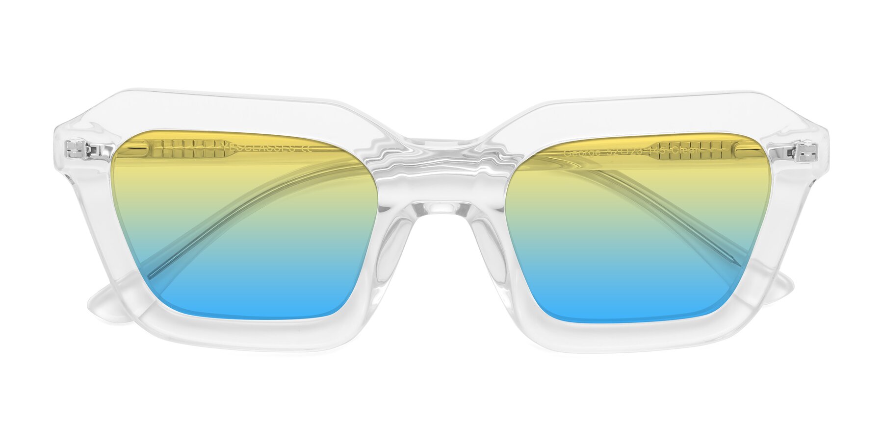 Folded Front of George in Clear with Yellow / Blue Gradient Lenses