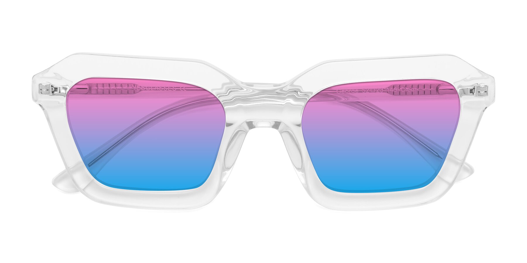 Folded Front of George in Clear with Pink / Blue Gradient Lenses