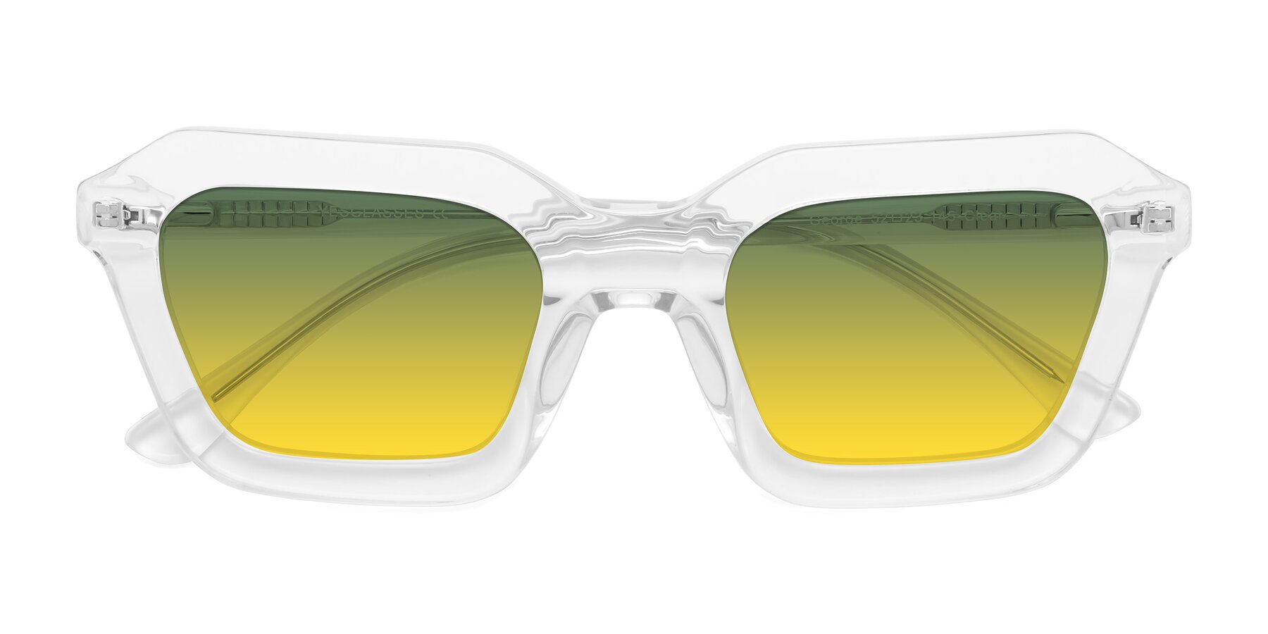 Folded Front of George in Clear with Green / Yellow Gradient Lenses