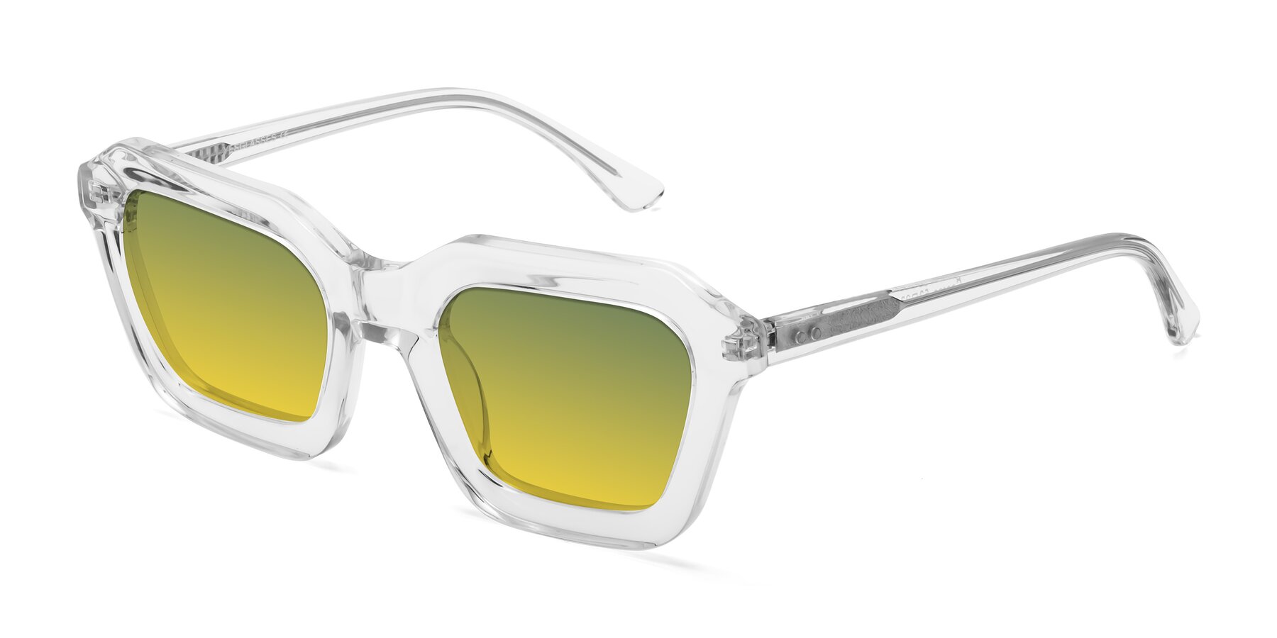 Angle of George in Clear with Green / Yellow Gradient Lenses