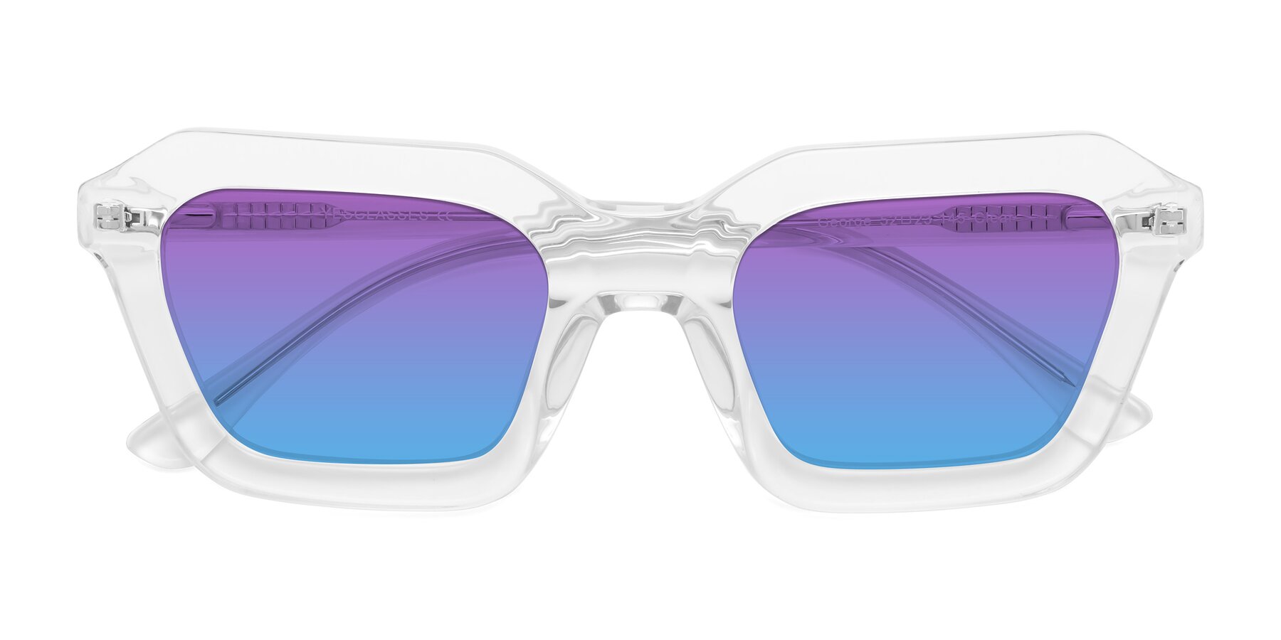 Folded Front of George in Clear with Purple / Blue Gradient Lenses