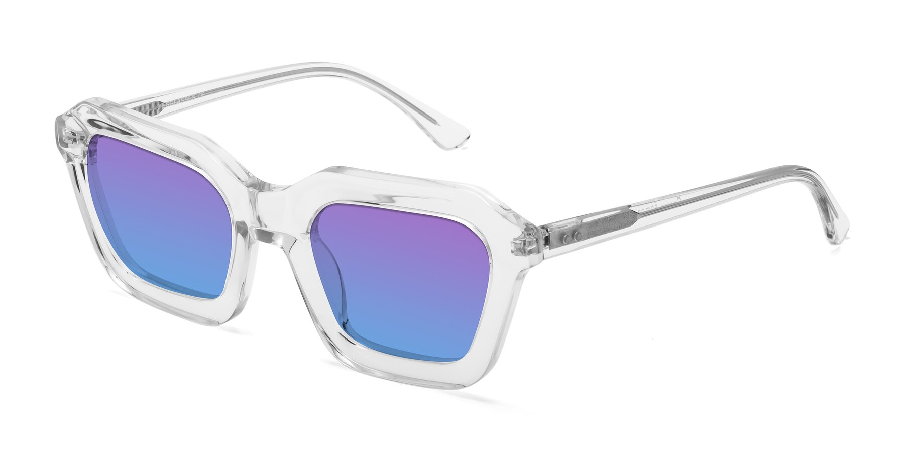 Angle of George in Clear with Purple / Blue Gradient Lenses