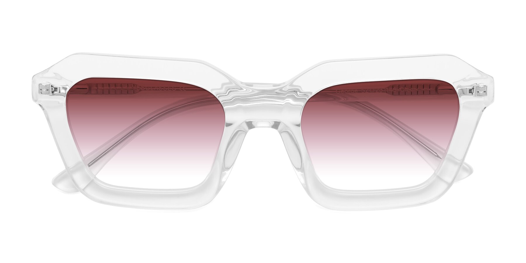 Folded Front of George in Clear with Garnet Gradient Lenses