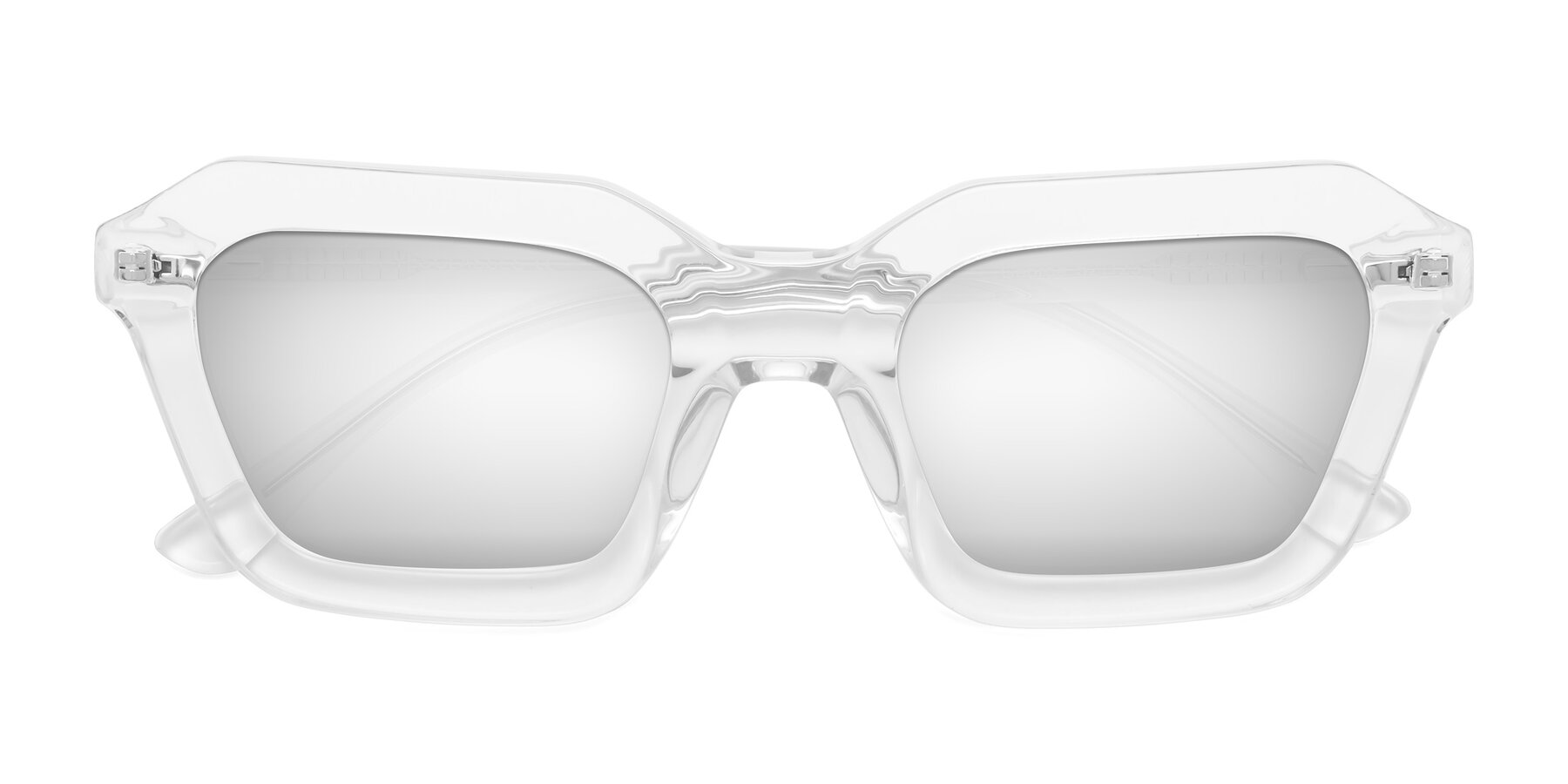 Folded Front of George in Clear with Silver Mirrored Lenses