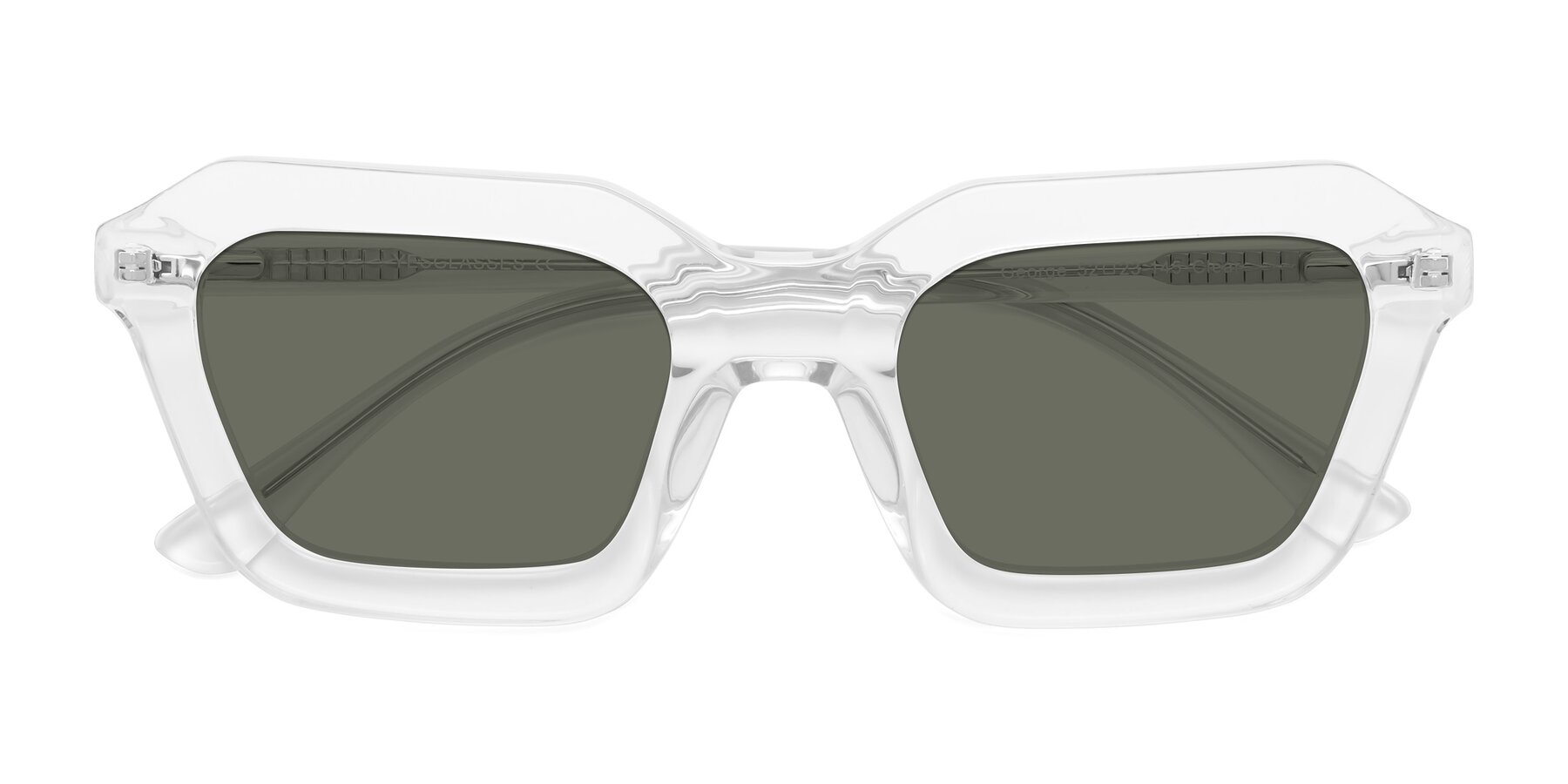 Folded Front of George in Clear with Gray Polarized Lenses